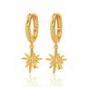 THE BEVERLY HILTON DANGLING STAR HUGGIE EARRINGS - MAKKO