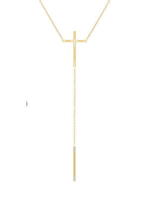 CROSS LARIAT NECKLACE - MAKKO