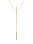 CROSS LARIAT NECKLACE - MAKKO