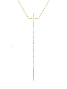 CROSS LARIAT NECKLACE - MAKKO