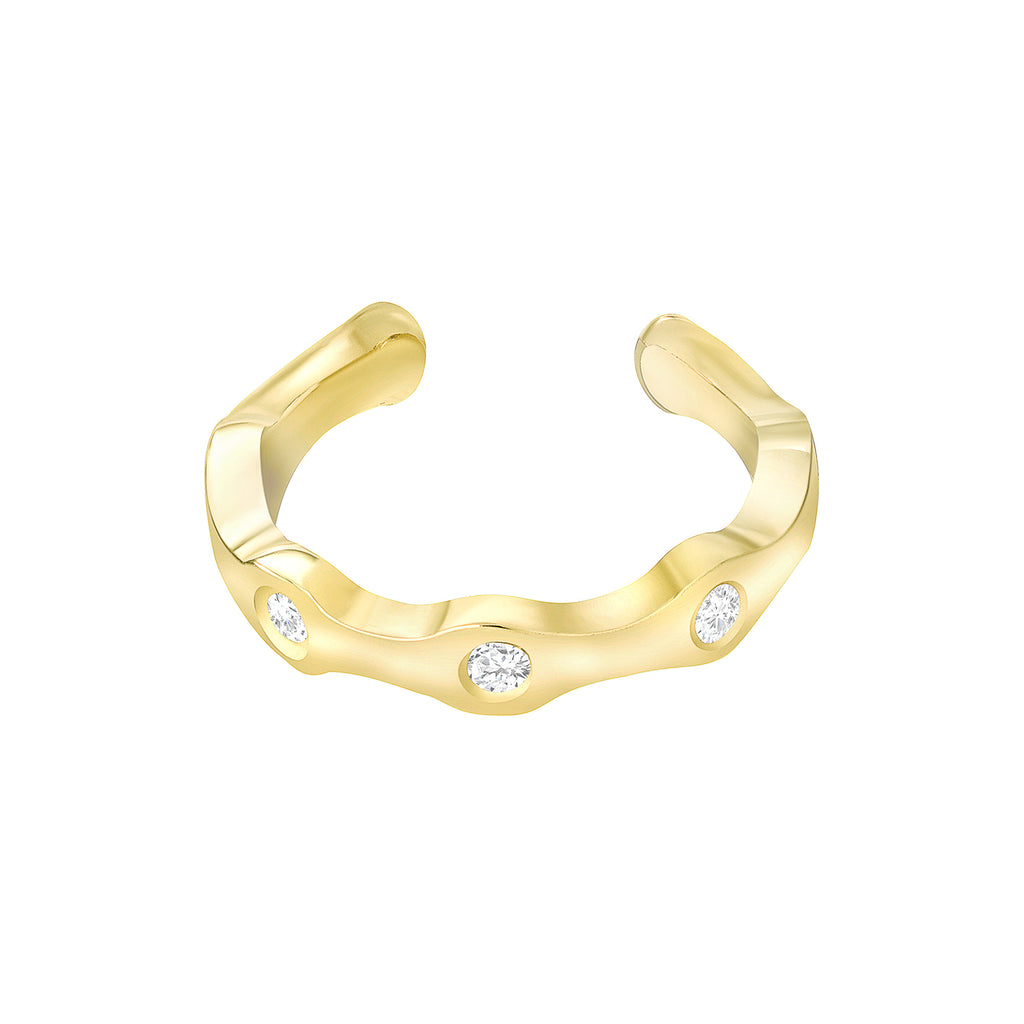 DAZZLE CIRCLE DIAMOND EAR CUFF - MAKKO